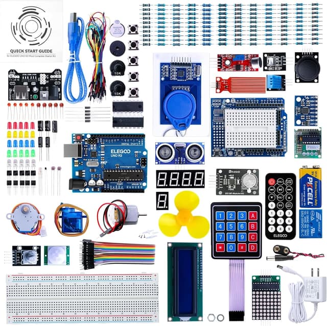 Detalle de ELEGOO UNO R3 Ultimate Starter Kit – Arduino-kompatibler Projektbaukasten mit deutschem Tutorial und über 200 Teilen