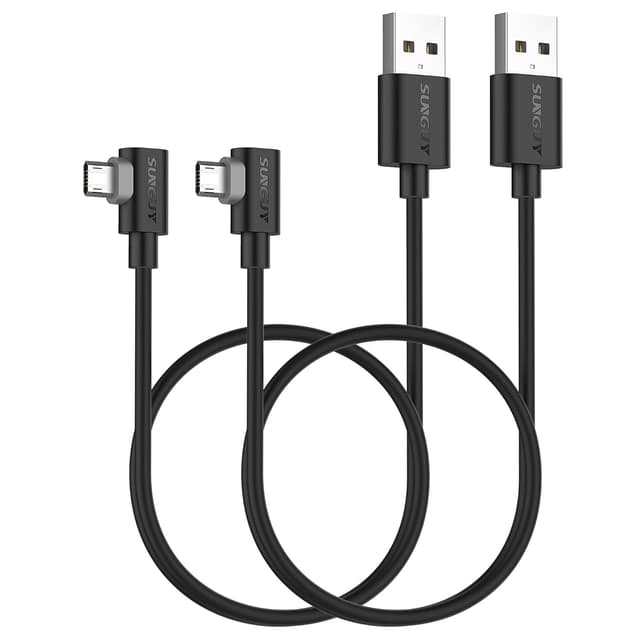 Detalle de SUNGUY Câble micro USB 90° 2 pièces (0,5 m) 3 A – charge rapide et synchronisation de données