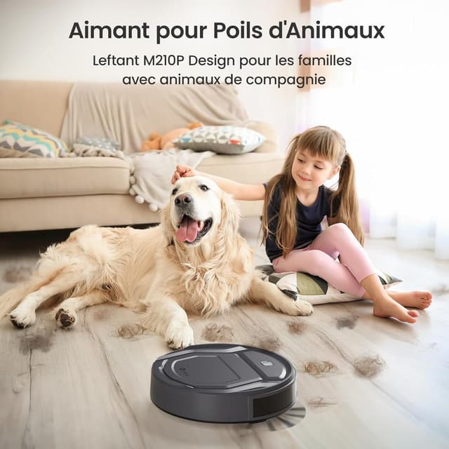 Detalle 2 de Lefant Robot Aspirateur M210P 2200Pa : compact, silencieux et connecté (WiFi/Bluetooth, Alexa)