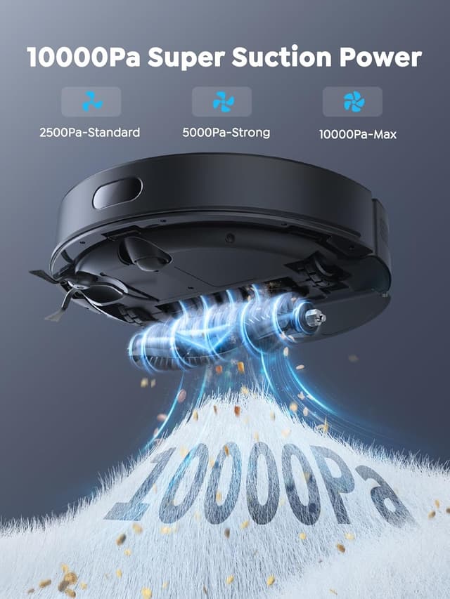 Detalle 2 de Vyzzle E20 Robot Vacuum Cleaner with Mop, 10000Pa Suction and 3.5L Self-Empty Station (Lidar Navigation)