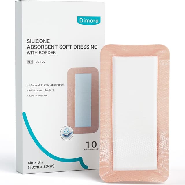 Detalle de Dimora Silicone Ultra Absorbent Dressing Pads 4x8