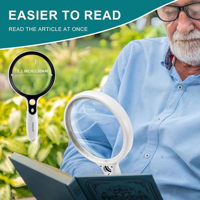 Thumbnail 2 de Large Magnifying Glass 5.2in 10X LED