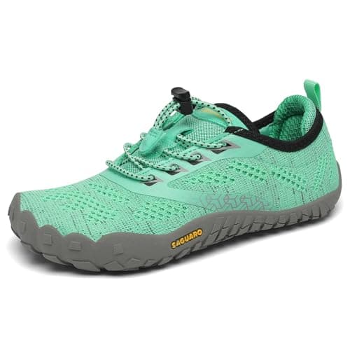 Detalle de SAGUARO Barefoot zapatillas trail running minimalistas para niños y niñas (verde, 35 EU)
