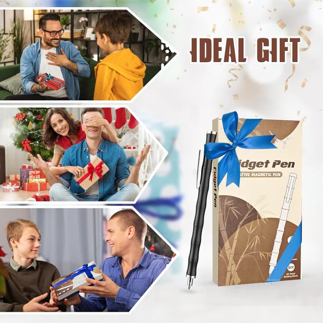 Thumbnail 6 de Tigerhu Penna Magnetica multifunzione antistress con accessori (nera) – fidget pen da scrivania e gioco