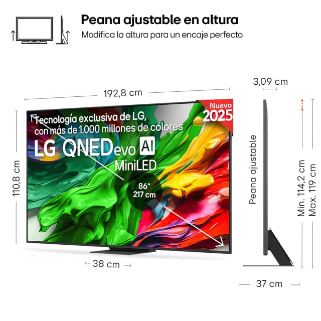 Detalle 2 de LG 86QNED86A6A TV QNED evo 86" 4K