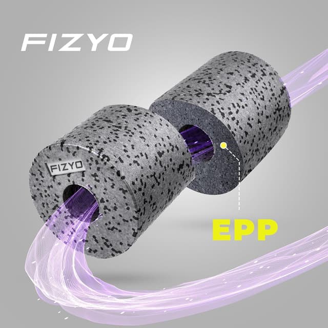 Detalle de Fizyo Faszienrolle aus EPP (mittelfest) 30×15 cm – Kompakte Foam Roller für Rücken, Triggerpunkte, Yoga & Regeneration (Silber)