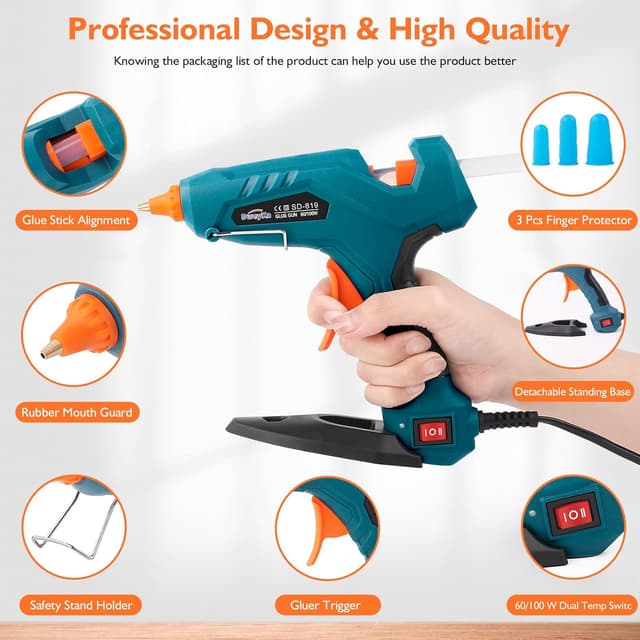 Detalle 2 de Dweyka Pistola Silicona Caliente Doble Temperatura 60/100W