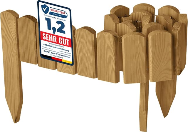 Detalle de Garronda GD-0148 : bordure de jardin en bois (clôture/palissade) pour délimiter vos espaces extérieurs