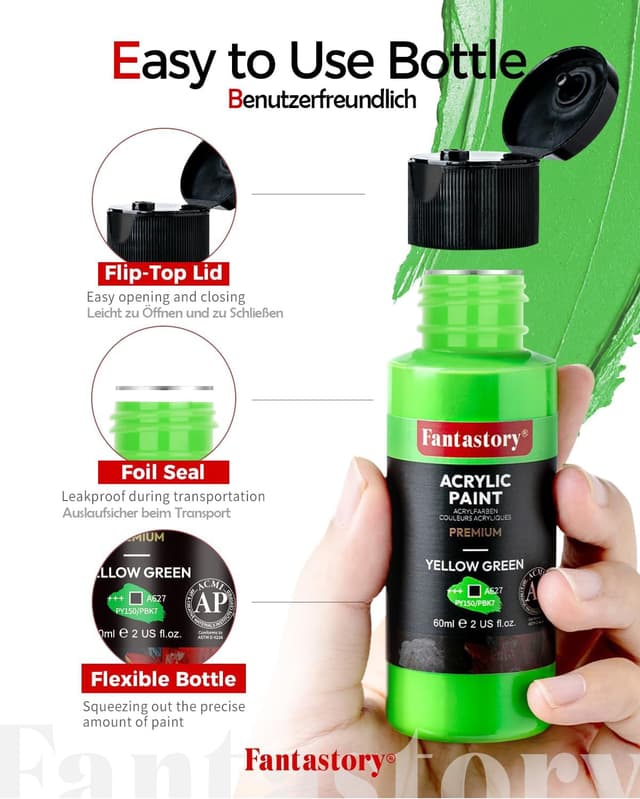 Detalle 2 de fantastory Acrylic Paint Set 24 Colours 60ml ๐จ