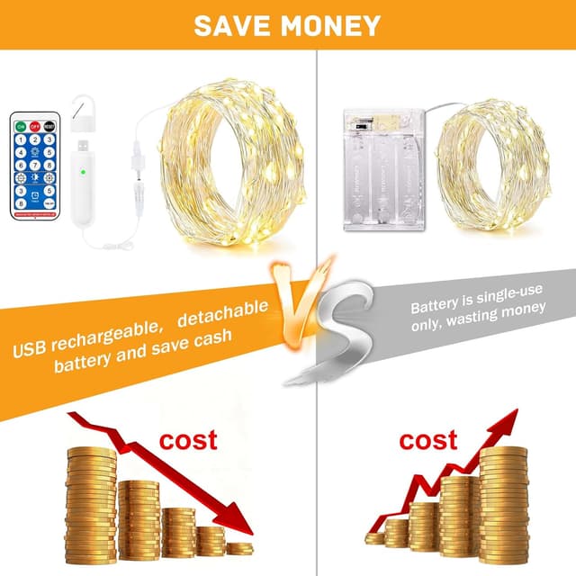 Detalle 2 de Bigzom Lichterkette 10 m mit 100 LEDs