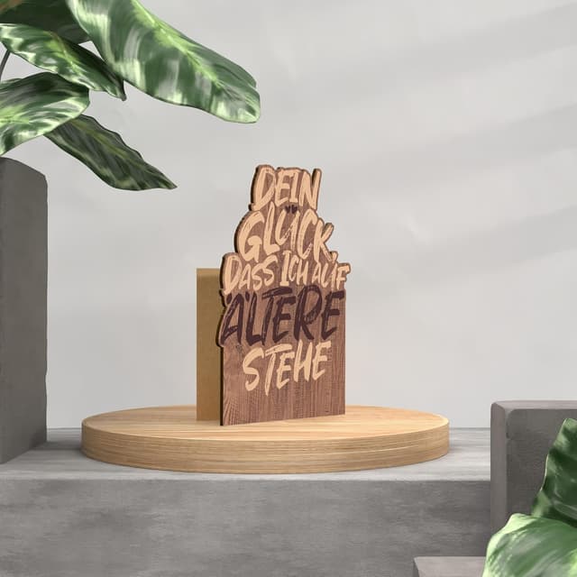 Detalle 2 de Lustige Geburtstagskarte aus Holz – 3D-Holzkarte für ältere Männer (Geburtstag, Paarkarte)