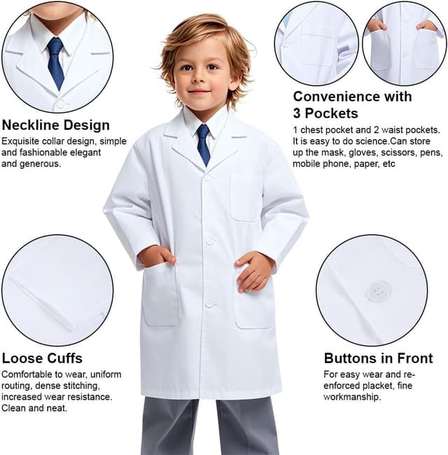 Thumbnail 4 de AUYAO Bata de Laboratorio L para niños 👩🔬