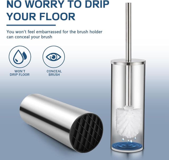 Thumbnail 4 de FIISAYL Toilet Brush and Holder Set Stainless Steel