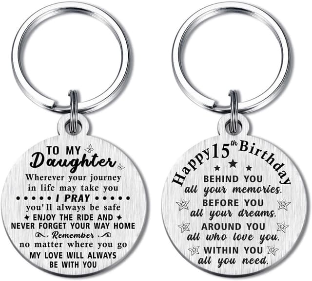 Detalle de ABBNT 15th Birthday Keychain for Girls & Boys (Born in 2010) – 15 Year Old Birthday Gift