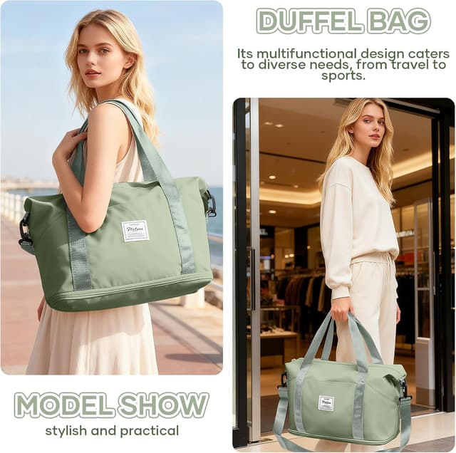 Detalle de Reisetasche Damen Sporttasche 40x30x20 Ryanair Handgepäck – erweiterbar, wasserdicht, mit Nass-/Trockentrennung