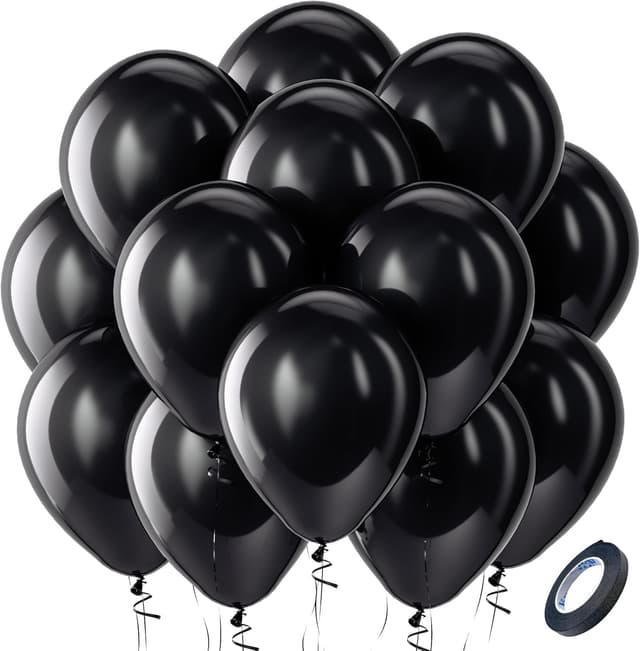 Imagen de Bezente Black Balloons 12 inch 100 Pack ๐ en OfertitasTOP