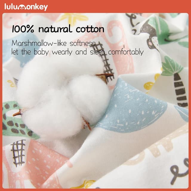 Detalle de LULUMONKEY Baby Summer Sleeping Bag 2 Pack (0.5 TOG Cotton) – Newborn to Toddler Wearable Blanket