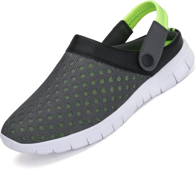 Detalle de SAGUARO Unisex Clogs & Sommer-Hausschuhe (Gartenclogs) – atmungsaktive Mesh-Sandalen, Schwarz, Gr. 36–48