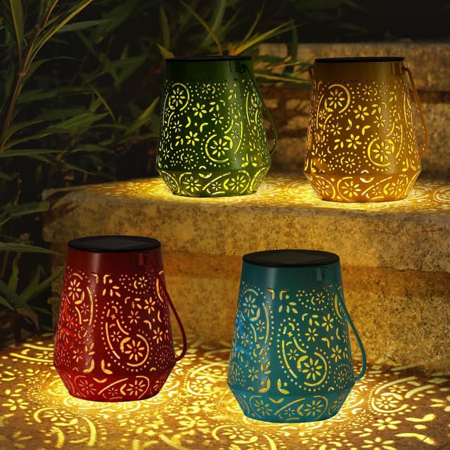 Detalle de OxyLED Garden Lanterns solar lights 4 pack