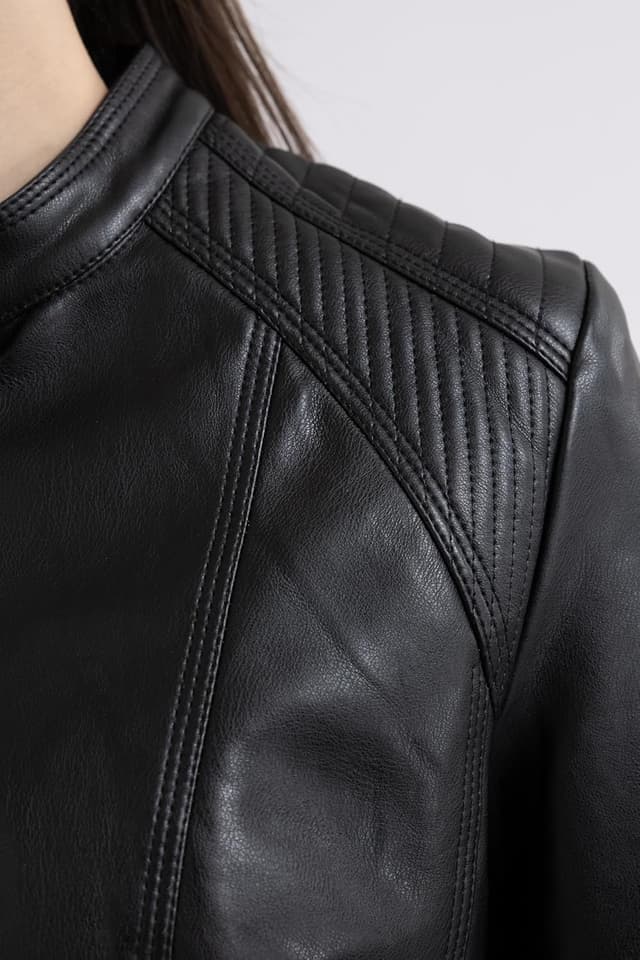 Thumbnail 6 de vittorio y Giacca Donna in ecopelle leggera con zip e tasche