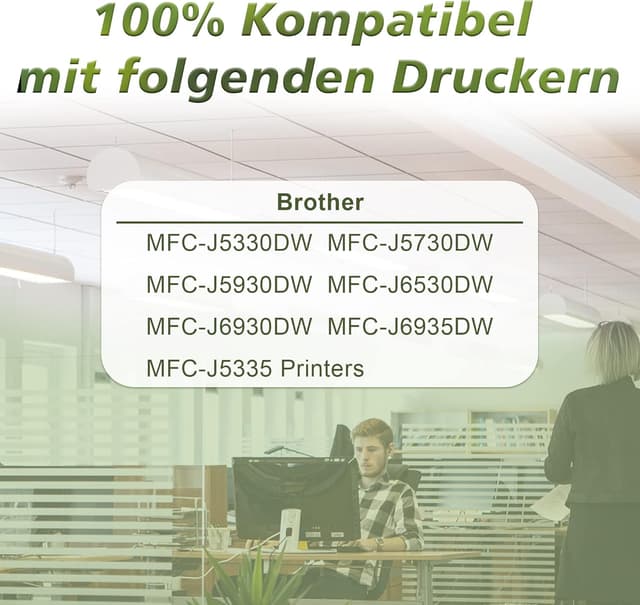 Detalle de LC3219XL kompatible Tintenpatronen für Brother (8er-Pack) – passend für MFC-J5330dw & mehr
