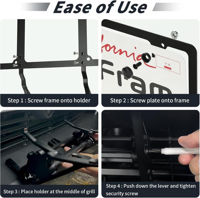 Detalle de 2026 Tesla Model Y Juniper License Plate Holder (Premium Only) — No-Drill Front Bracket Kit with Anti-Theft Features