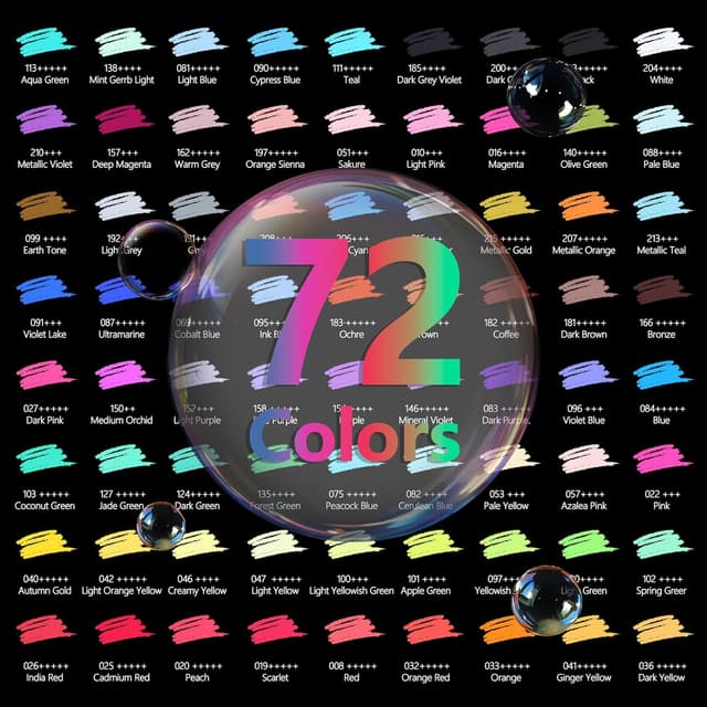 Thumbnail 1 de HIFORNY 75 Buntstifte 72 Farben Premium Black