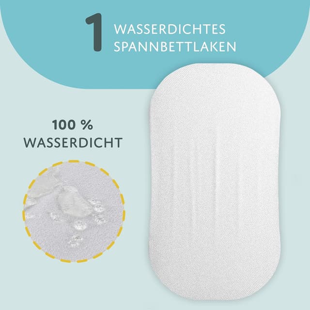 Thumbnail 6 de Drap housse cododo 60x120 avec protège-matelas imperméable (lot de 3) – pour nacelle, berceaux, couffin et poussette