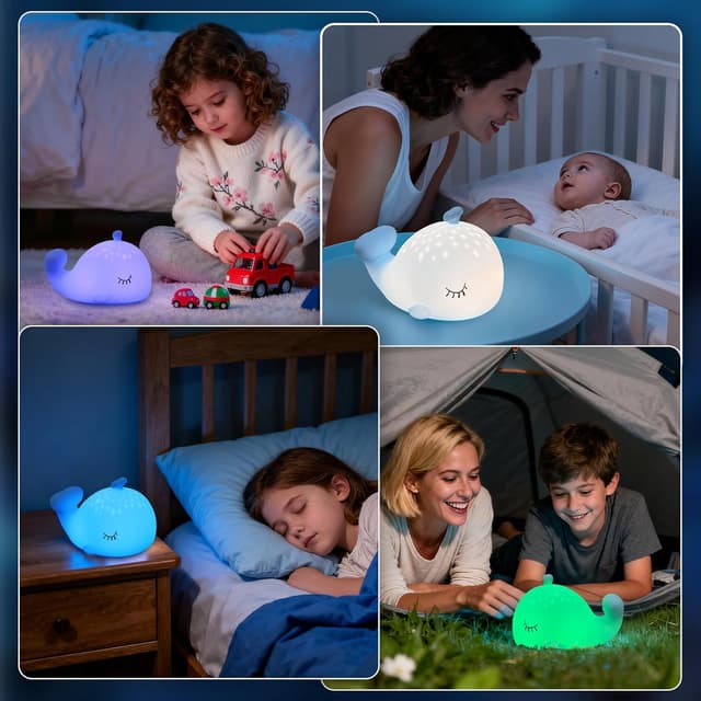 Thumbnail 4 de JVURICE Nachtlicht Wal 1200mAh dimmbar