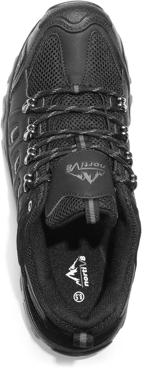 Detalle 2 de NORTIV 8 Men’s Waterproof Leather Low-Top Hiking Shoes with Rubber Toe Cap