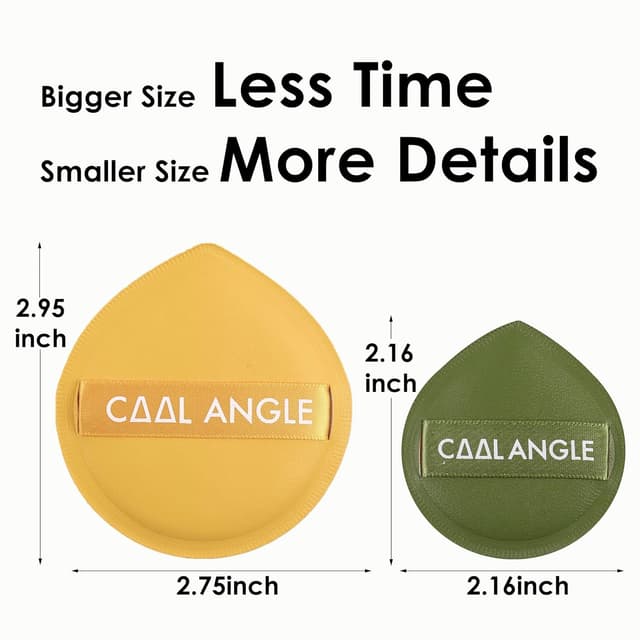 Detalle 2 de COOL-ANGLE 5-Pack Makeup Sponge Blenders (Latex-Free), Green, Medium