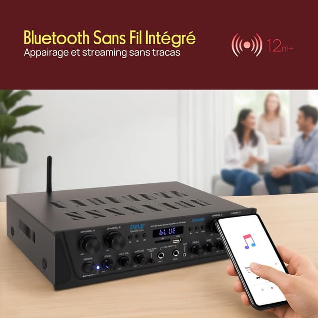 Detalle 2 de Pyle Ampli Bluetooth Karaoké 500W 🎤