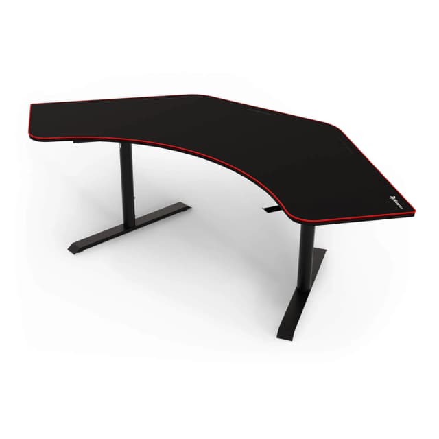 Detalle de Arozzi Arena Angelo Deskpad Black: escritorio completo con alfombrilla y gestión de cables