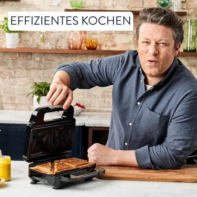 Thumbnail 6 de Tefal Jamie Oliver 2-in-1 Sandwich-Waffel-Kombigerät SW70J810 mit antihaftbeschichteten Platten