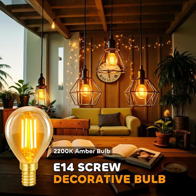 Thumbnail 3 de E14 LED Vintage Glühbirne 4W G45 Bernstein