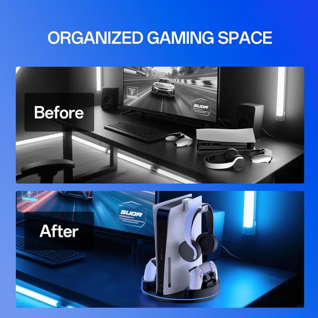 Thumbnail 5 de NEWDERY PS5 Ständer 9 Modi