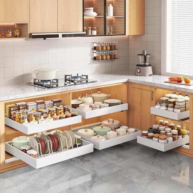 Thumbnail 6 de Seinloes 4Pack Expandable Pull Out Cabinet Organizer 21"