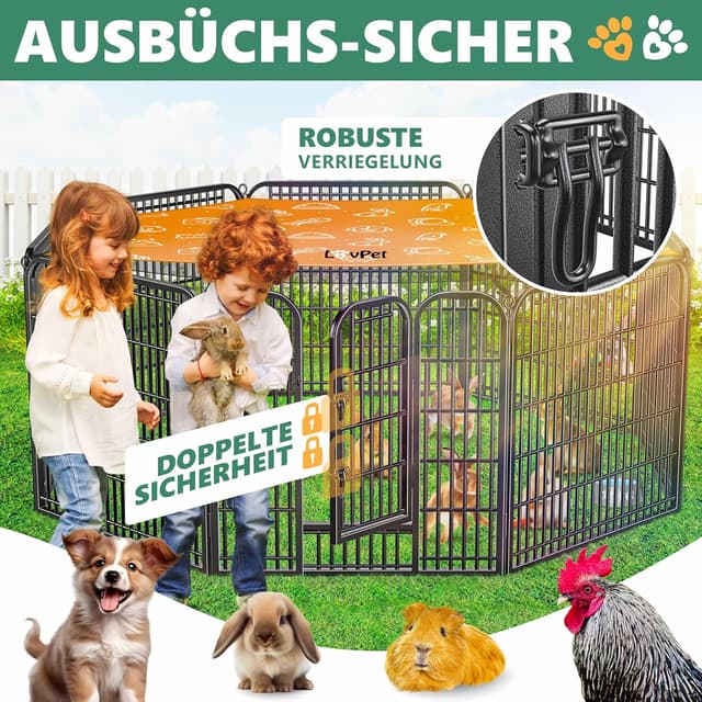 Thumbnail 4 de LovPet Welpenlaufstall Hundelaufstall XXL 8x80x80 cm