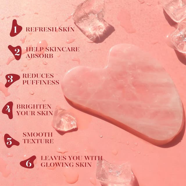 Detalle de BAIMEI Gua Sha Rosenquarz Set 1 Stück 🪷