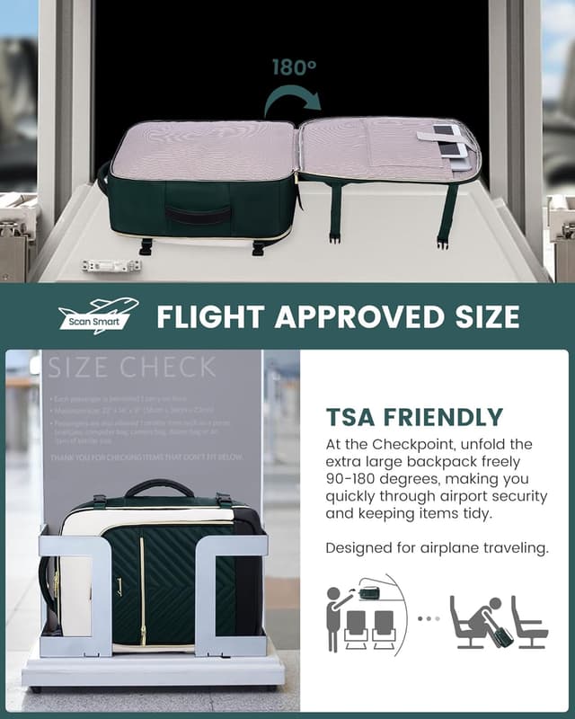 Detalle 2 de LOVEVOOK Reiserucksack Damen (Groß) fürs Handgepäck mit Laptopfach bis 17,3 Zoll