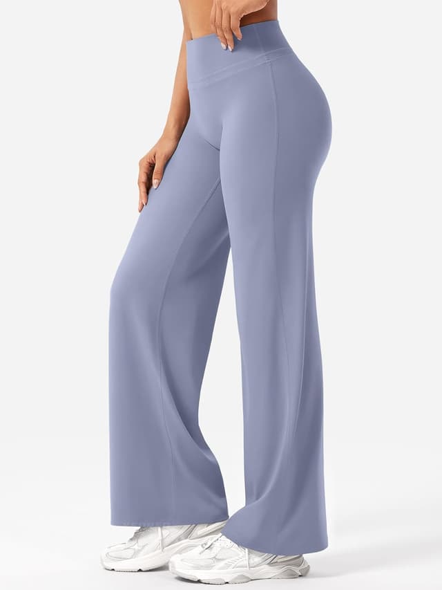 Detalle de YEOREO Straight Leggings für Damen mit hoher Taille, nahtlos & blickdicht (No Front Seam)