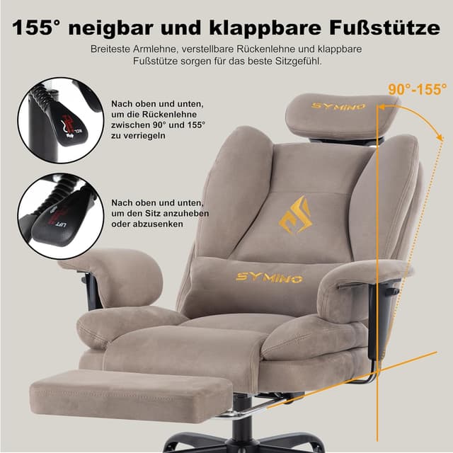 Detalle 2 de Symino Gaming Stuhl 130 kg Belastbarkeit