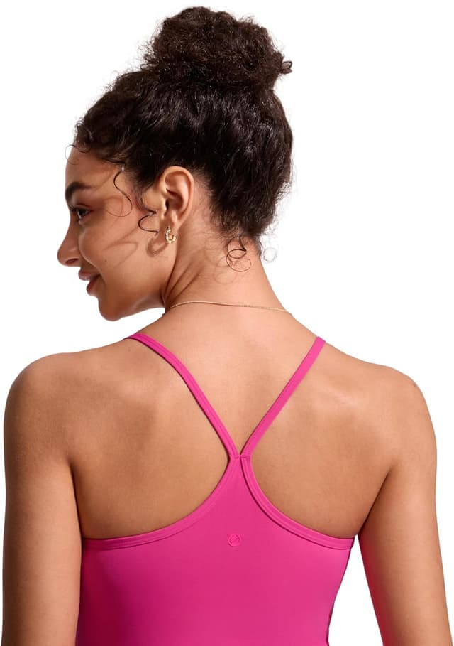 Detalle de CRZ YOGA haut de bikini tankini femme à bretelles spaghetti et dos racerback, rembourré et à armatures amovibles