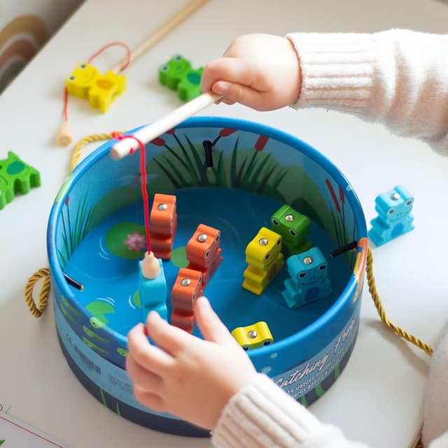 Detalle de Jaques of London Hook the Frog magnetic fishing game with number cards for kids (2 years+)