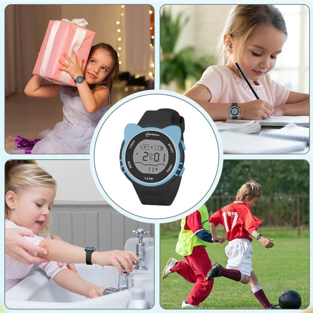 Thumbnail 6 de OFFCUP Kids Digital Watch (30m Waterproof) for Girls & Boys with PU Strap and LED Light
