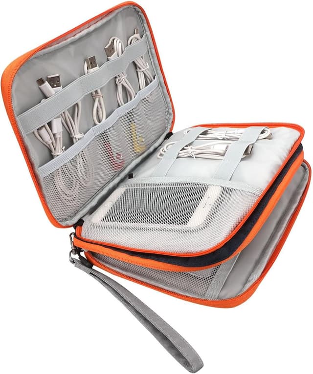 Detalle de Gocokia Double Layer Travel Cable Organizer Bag with Hand Strap (Blue)