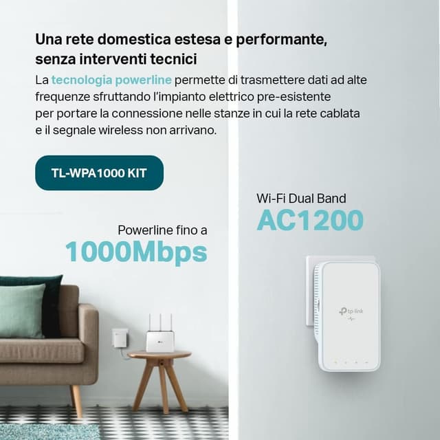 Detalle 2 de TP‑Link TL‑WPA1000 Kit Powerline AV1000