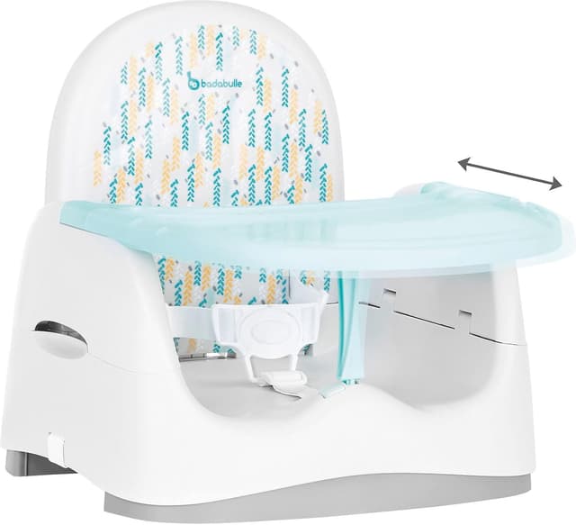 Detalle de Badabulle Rehausseur de chaise enfant Trendy Meal : assise universelle, tablette réglable et pliage compact