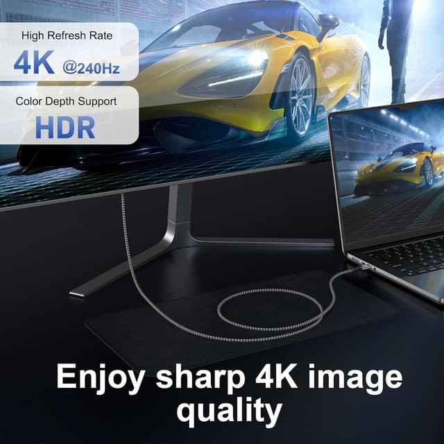 Detalle 2 de Câble USB‑C vers USB‑C 100 W (2 m) USB 3.2 Gen 2 10 Gbps avec puce E‑Mark