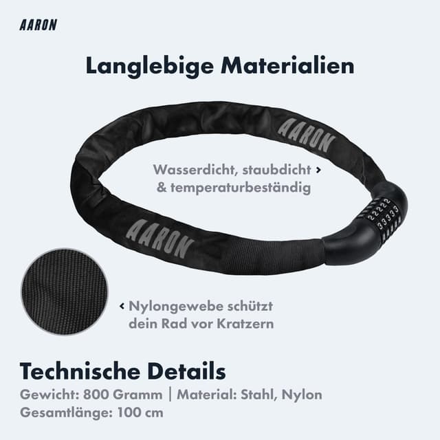 Detalle de AARON Lock One Fahrradschloss 100 cm